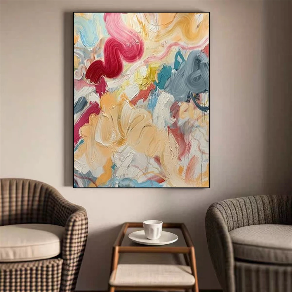 Bright Home Decor Wall Art Pictures Handmade Oil Painting Abstract Gold Foil Starry Sky Meteor Texture Canvas Poster For Room
