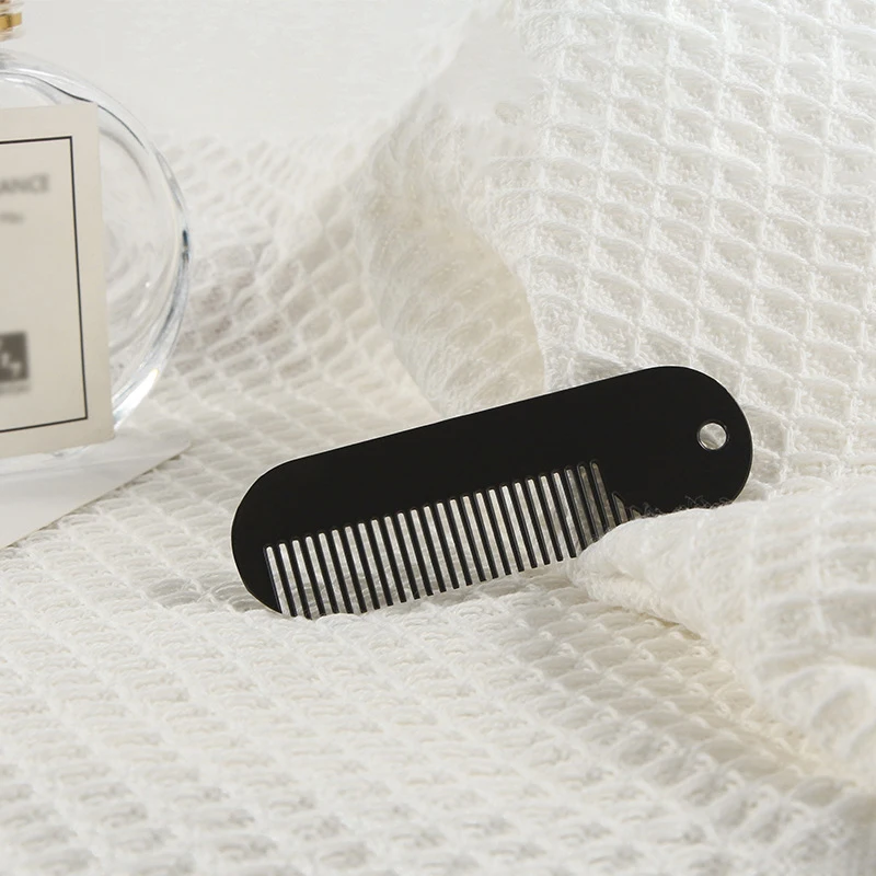 Mini Pocket Beard Comb with Metal Shaving Brush