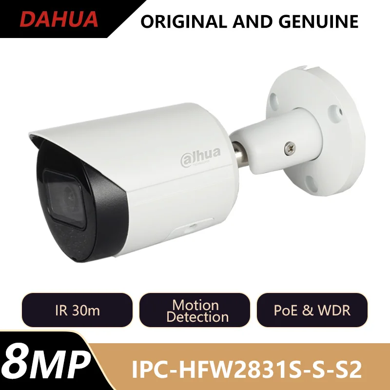 

Dahua 8MP 4K Fixed-focal Bullet IP Camera IR 30m Motion Detection SD Card PoE IP67 Security Protection IPC-HFW2831S-S-S2