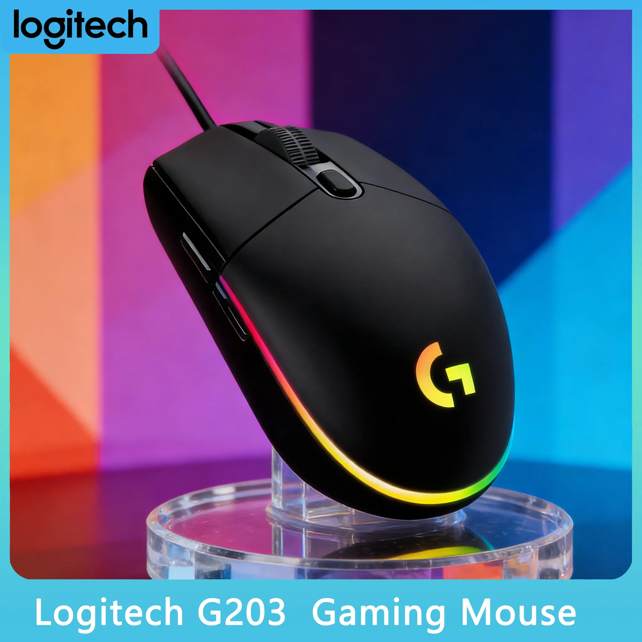 

Ergonomic Design Logitech G203 Wrist Friendly for Long Time