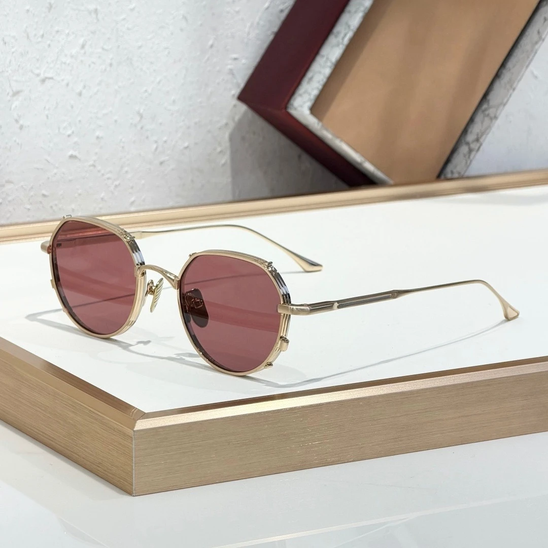  HARTANA Handmade Metal Sunglasses, Lightweight Round Frame, Anti-Reflective Lenses, Unisex, Fashionable and Trendy
