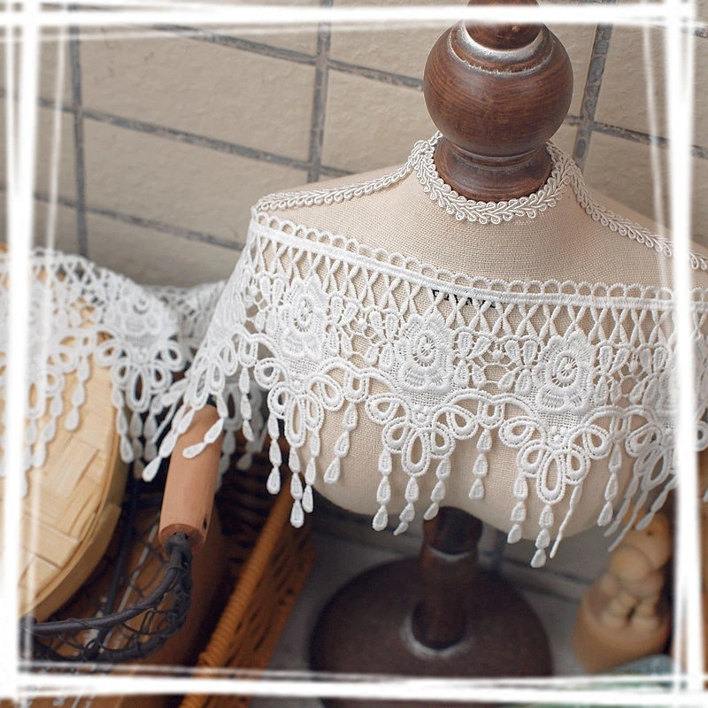 Hollow water-soluble cotton lace accessories thick handmade diy clothes skirt decoration curtain tassel decorative lace