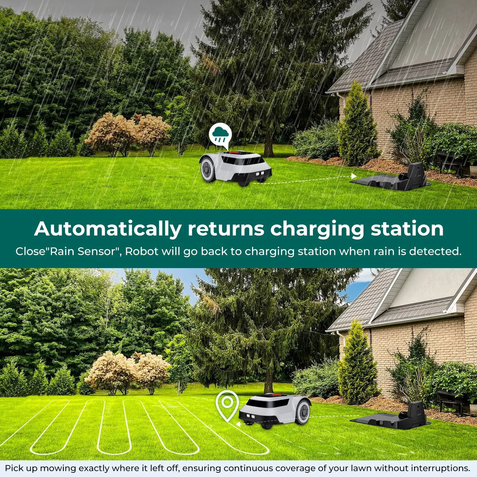 Fully automatic intelligent lawn mower New high-efficiency garden home lawn mowing robot