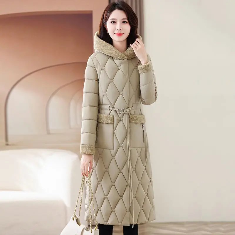 

2025 Winter New Women's Down Cotton Jacket Commuter Hoodie Fashion Parkas