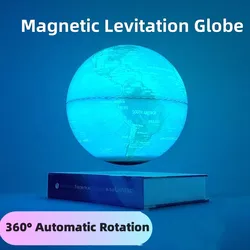 3D smart magnetic levitation globe 6inches auto swivel clock desk lamp decoration black technology teacher teaching student gift