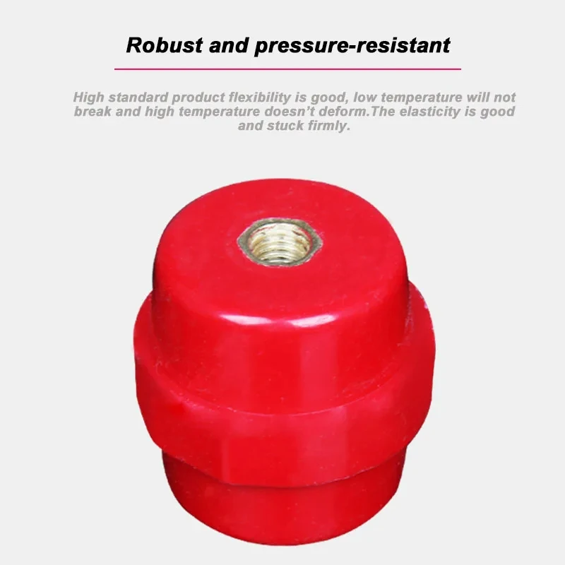 1 Piece Red Resin Standoff Insulator SM Series M6 M8 M10 Terminal Post Support Busbar Insulator With Screw Parts For Wall Wiring