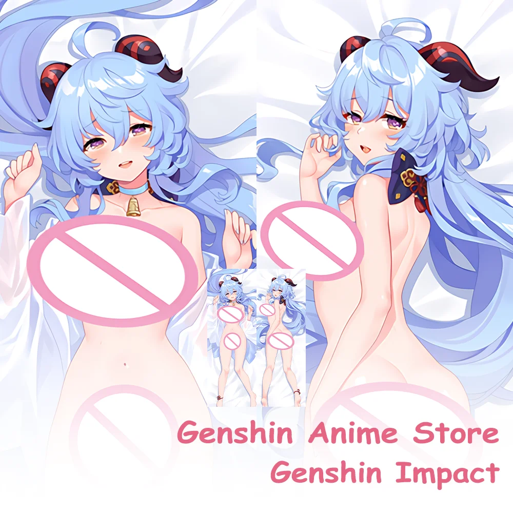 Anime Ganyu Genshin Impact Cosplay Dakimakura Hugging Full Body Pillow Case Otaku Pillowcase Throw Cushion Case Bed Decor Gift