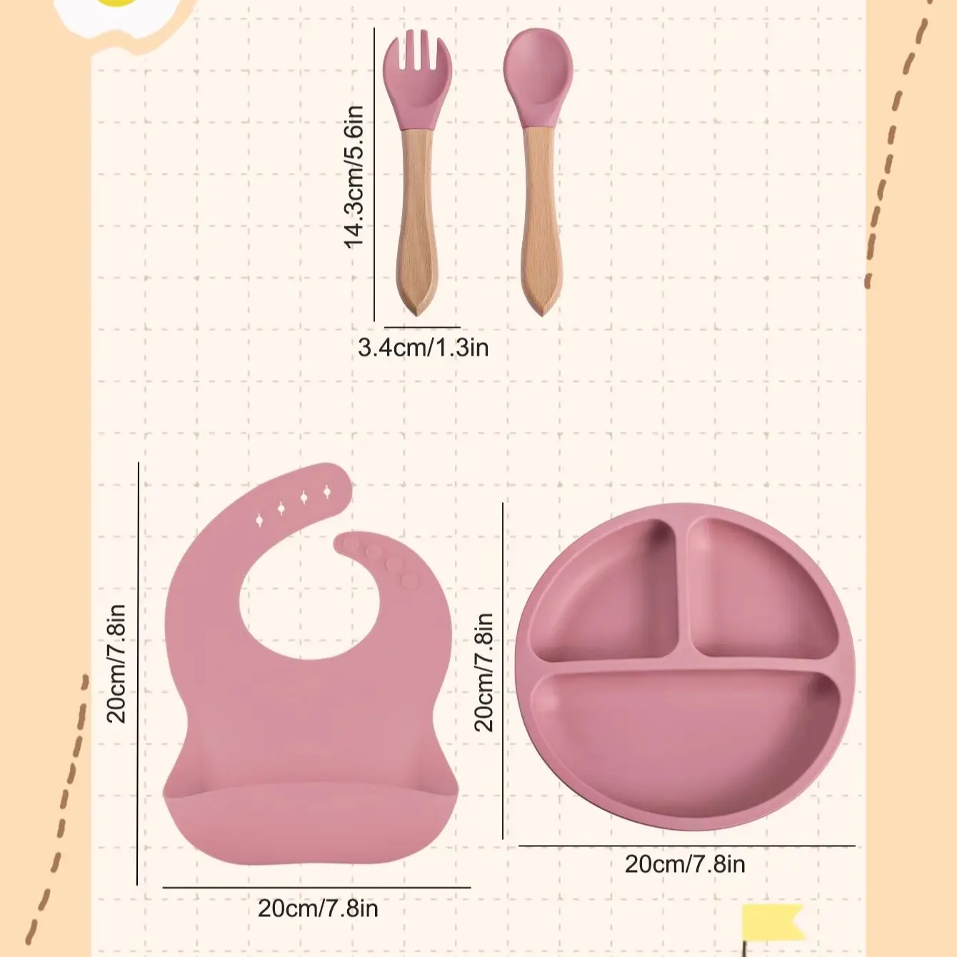 4PCS Baby Soft Silicone Dininer Plate Solid Cute Cartoon Children Dishes Suction Toddle Training Tableware Kids Feeding Bowls