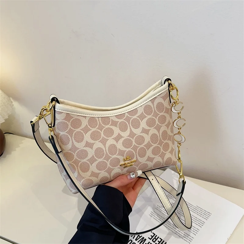 Vintage Circle Pattern Underarm Bag 2026 New Arrival Fashionable Elegant Versatile Minimalist Dual Strap Crossbody Handbag