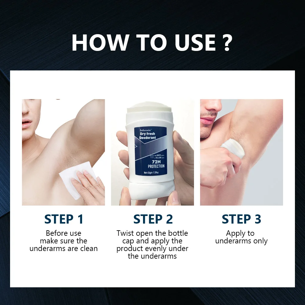 Man Antiperspirant Deodorant Stick Underarm Deodorant Reduce Underarm Body Sweating Fast Dry Lasting Portable Deodorant Stick