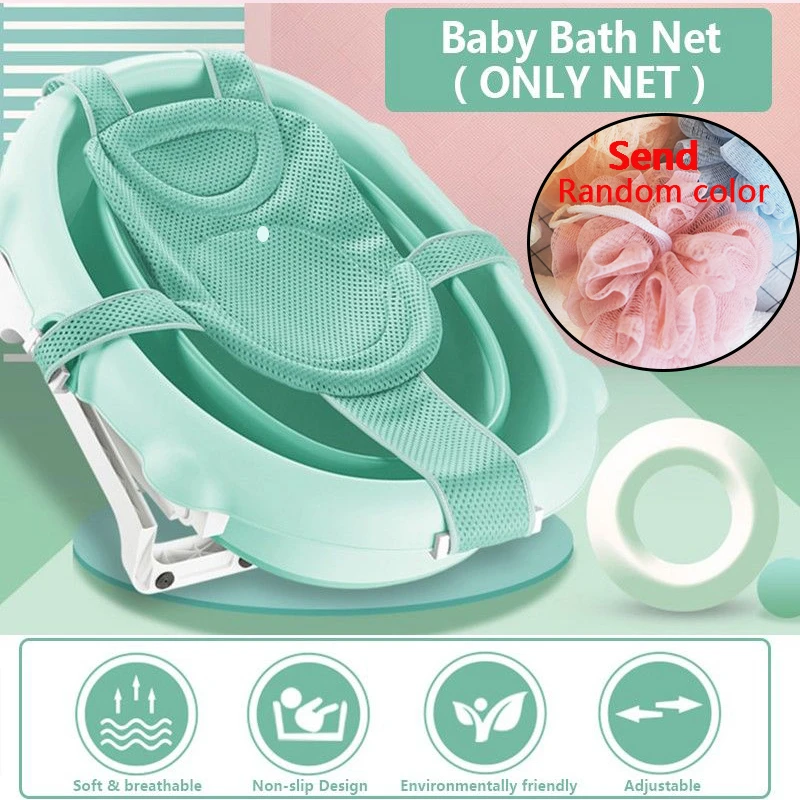 

Baby Shower Bath Tub Pad Non-Slip Bathtub Seat Adjustable Newborn Safety Security Bath Support Cushion Foldable Soft Pillow