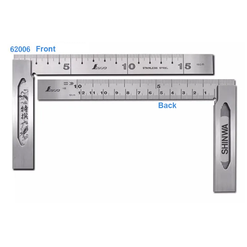 Imagem -02 - Shinwa-pinguim Fábrica Use Régua de 90 Graus Ângulo Direito Alta Precisão 15cm 62006 62009 1pc Aço Inoxidável