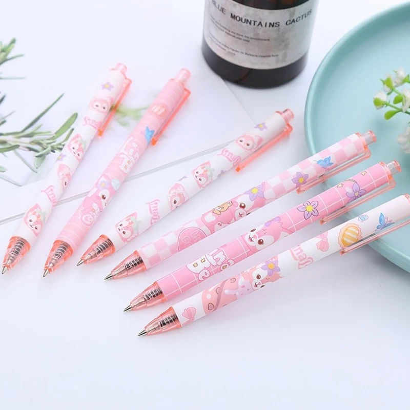 

30 Pcs Presses Water Pen Ins Girl's Heart High Face Value Neutral Pen Cartoon Korean Stationery Pink School Supplies