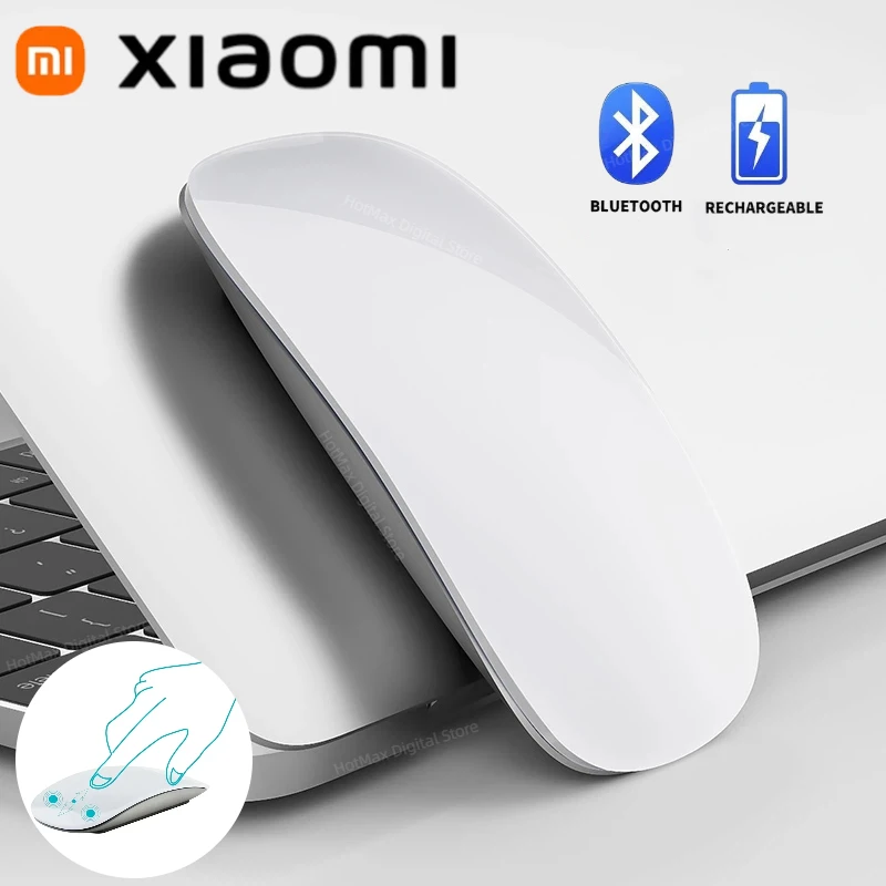 ماوس Xiaomi اللاسلكي بلوتوث 4.0 قابل لإعادة الشحن صامت متعدد القوس اللمس ماجيك رفيع للغاية لأجهزة الكمبيوتر المحمول Ipad Mac PC Macbook