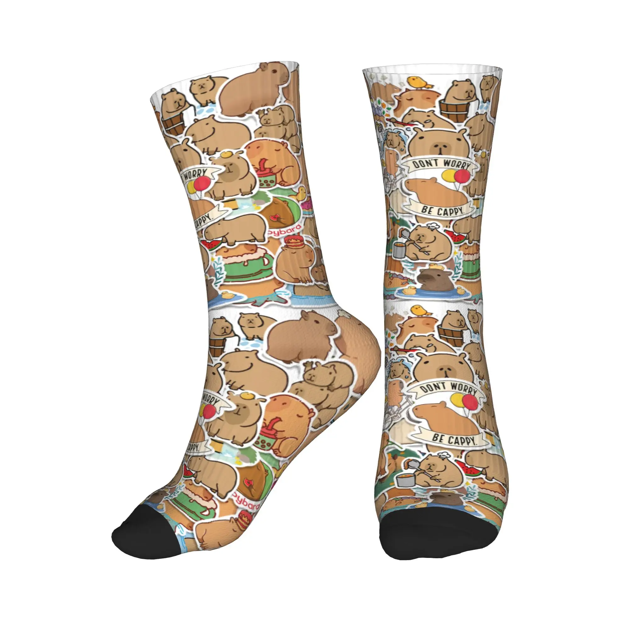 

Cute Giant Cavy Capybara Collage Dress Socks Mens Womens Warm Funny Novelty Crew Socks