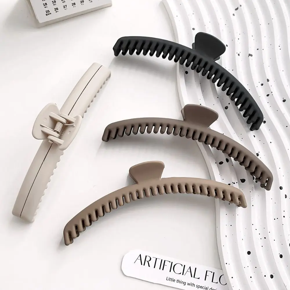 Large Matte Claw Clip Acrylic Korean Style Thin Shark Clip Ponytail Clip Hair Accessories Geometric hair claw Face Washing