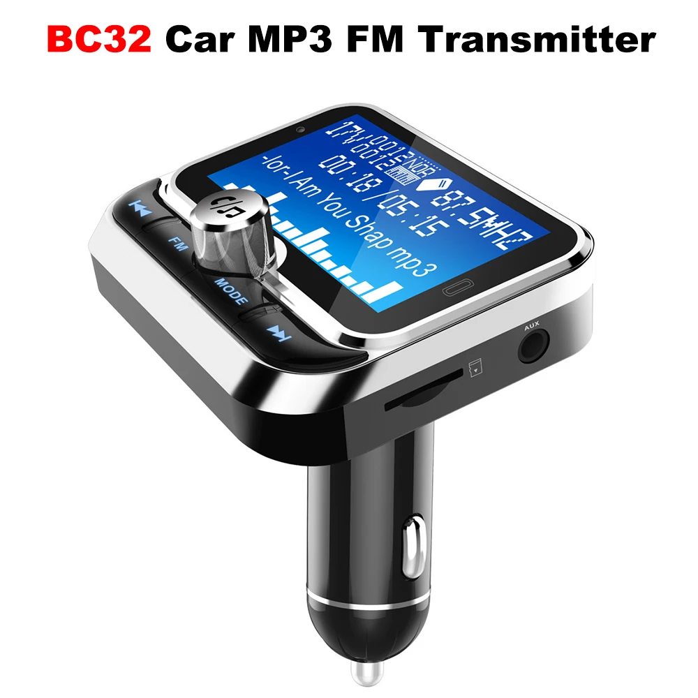 Transmisor FM para Auto BC32 Creativo, Reproductor MP3 Bluetooth, Modulador FM para Auto con Doble USB