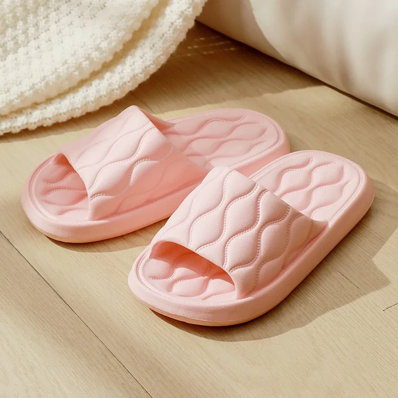 Lightweight EVA Soft Sole Home Slippers for Women Fashion Mute Non Slip Bathroom Slides Woman 2025 Summer Beach Flip Flops Woman