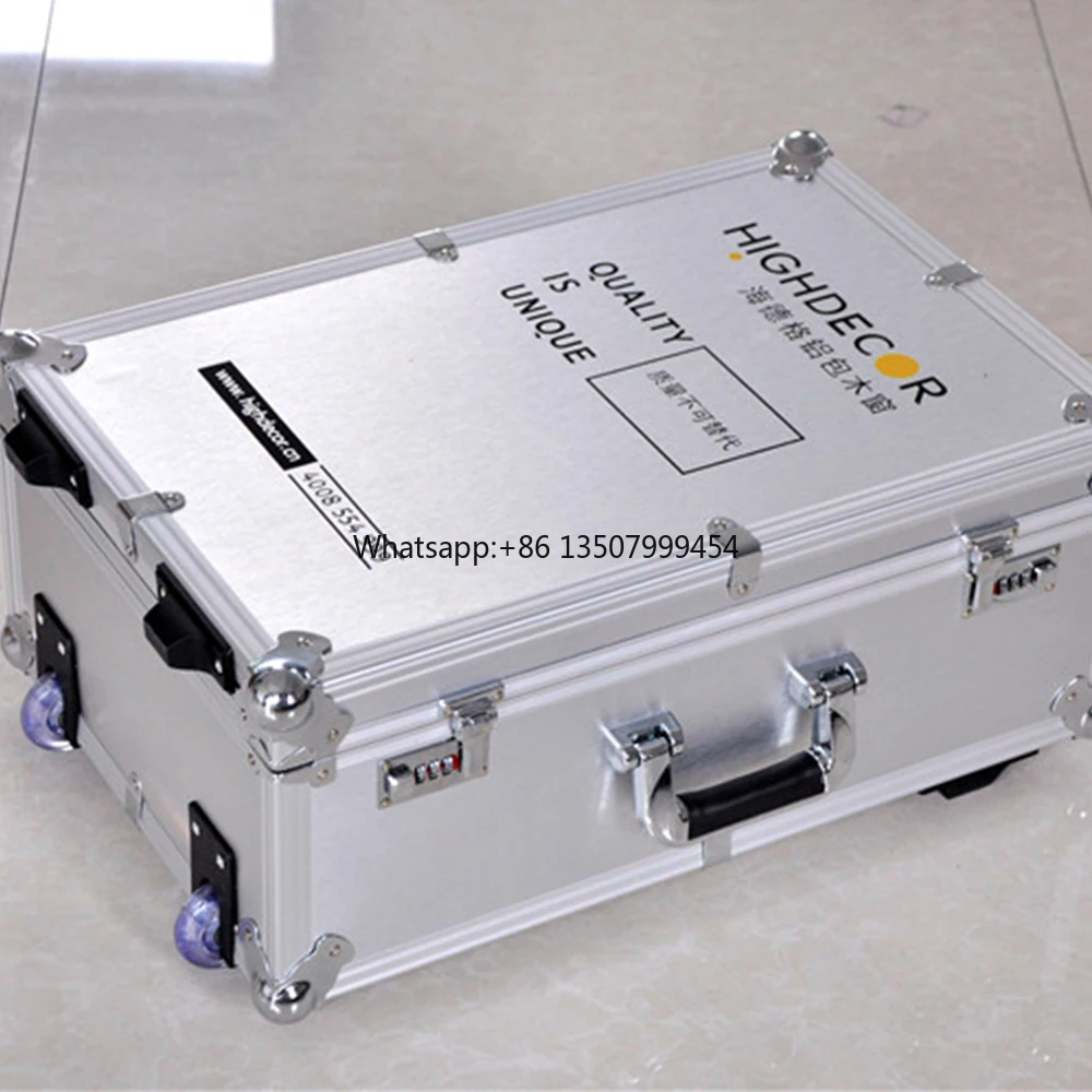 Rolling Reinforce Wheeled Aluminum Case Customized Car Equipment Trolley Toolbox with Tools