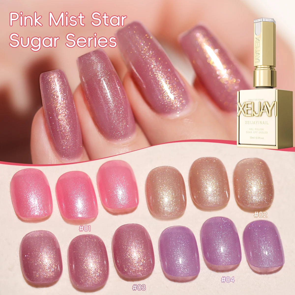 XEIJAYI 1pc 15ml Smalto per unghie gel, Gel per unghie Soaking UV LED, Semipermanente, Gel per nail art di qualità salone fai da te per la primavera e l'estate