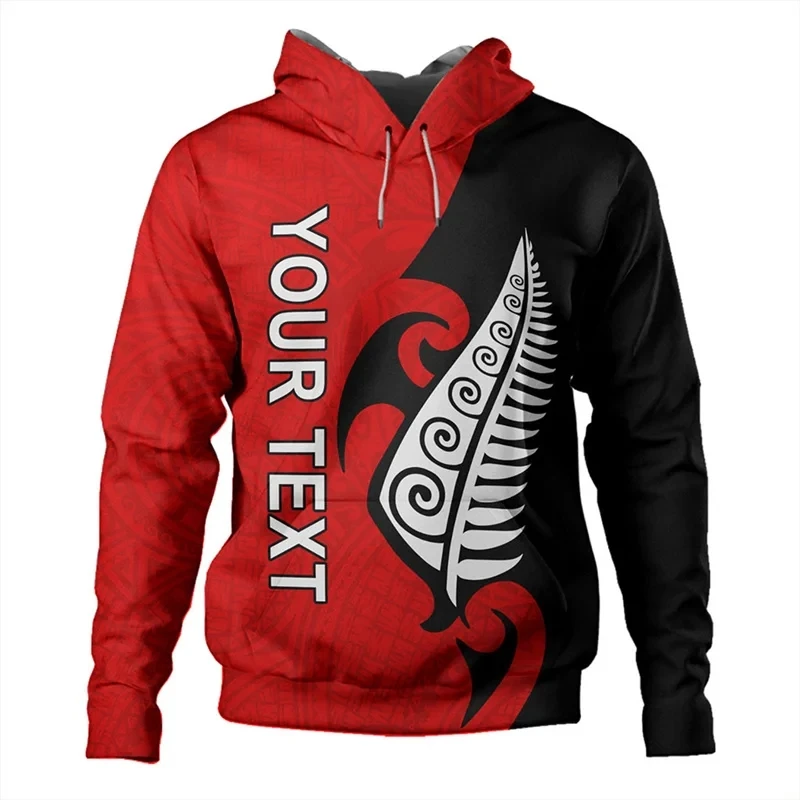 Men's Autumn Hoodie New Zealand Waitangi Lizard Maori Pattern 3D Printed Hoodie Neutral Street Casual Sports Hoodie  Z0071