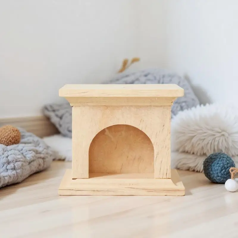 

Living Room Miniature Dollhouse Set; Includes Oil Lamp, Alarm Clock and Fireplace; Pretend Play Furniture Toys for Gifts.