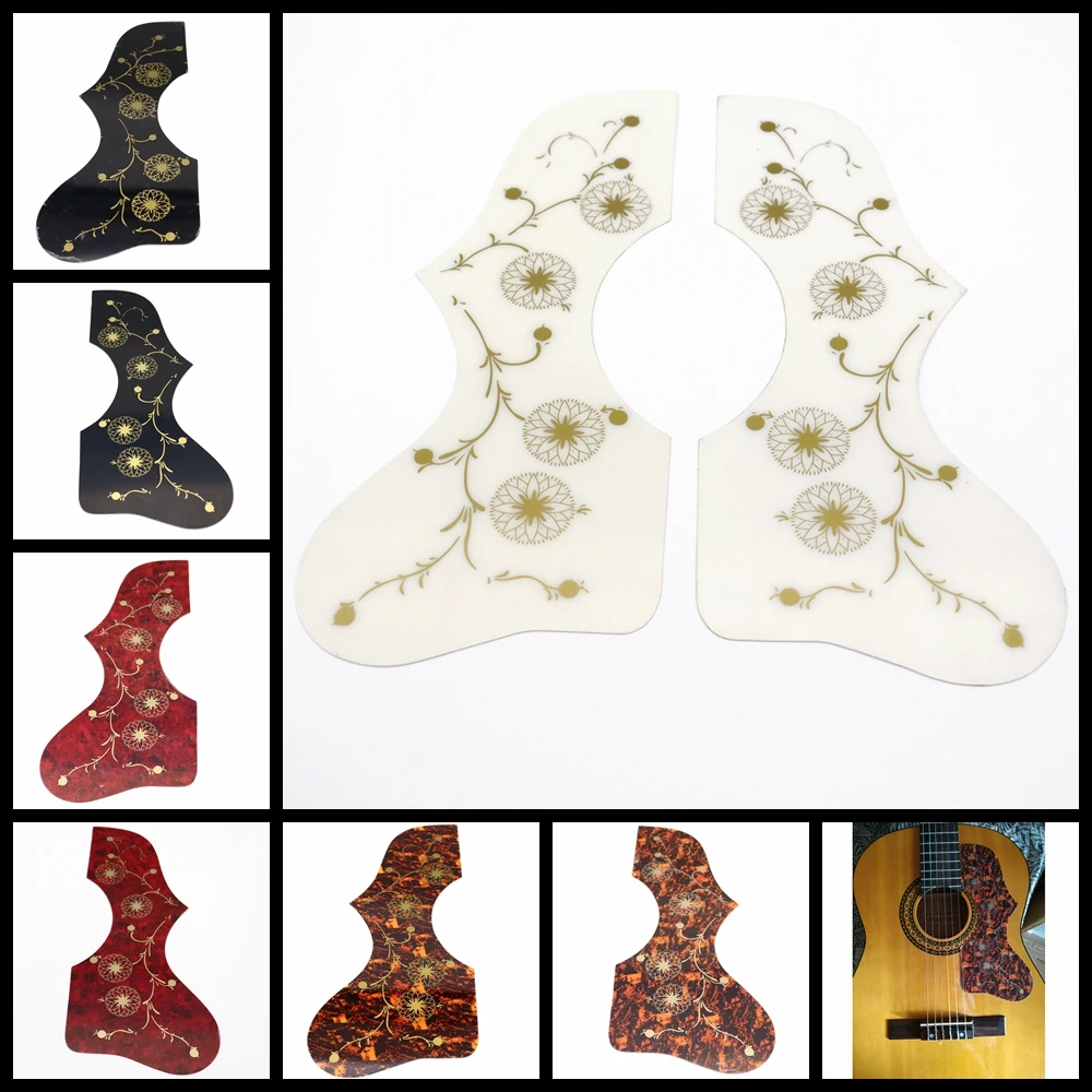 Left and Right handed Acoustic Guitar Pickguard EJ200 With Gold Flower pattern Guard Anti-scratch Plate 4 Colors