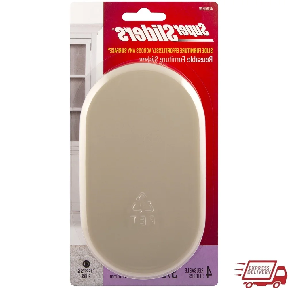 

Reusable Oval Furniture Sliders Easy Movement Carpet Protection Non Slip Heavy Duty Gliders 4 Pack