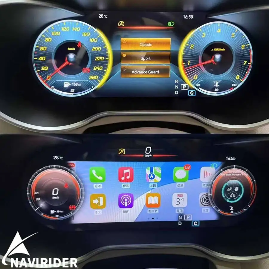 12.3Inch Carplay Cluster Virtual Cockpit Digital LCD Instrument For BENZ GLA  A  C GLC Smart Cluster Speedometer Dashboard Panel