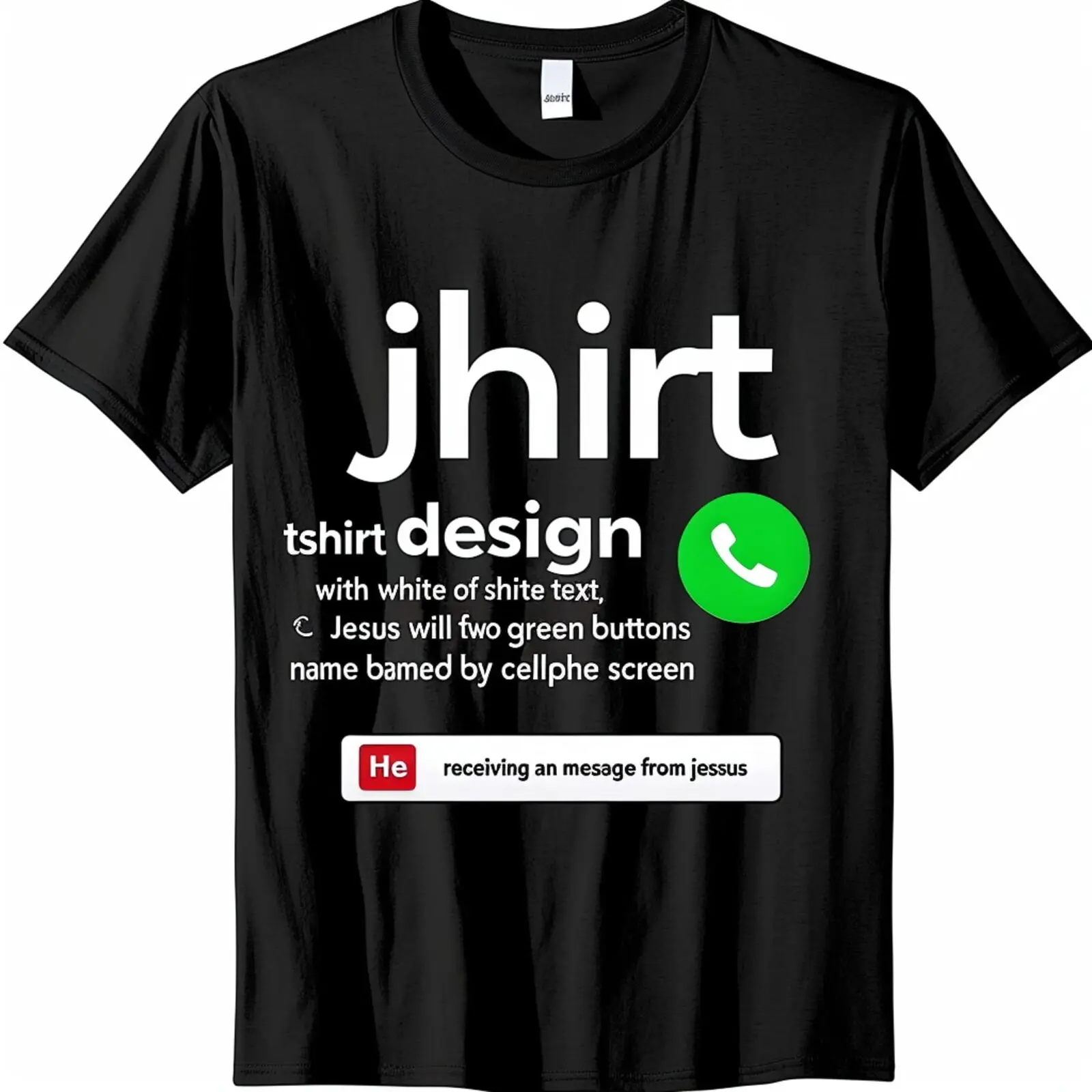 Black TShirt with ' Will Call Me Back' Design Smartphone Buttons Unique