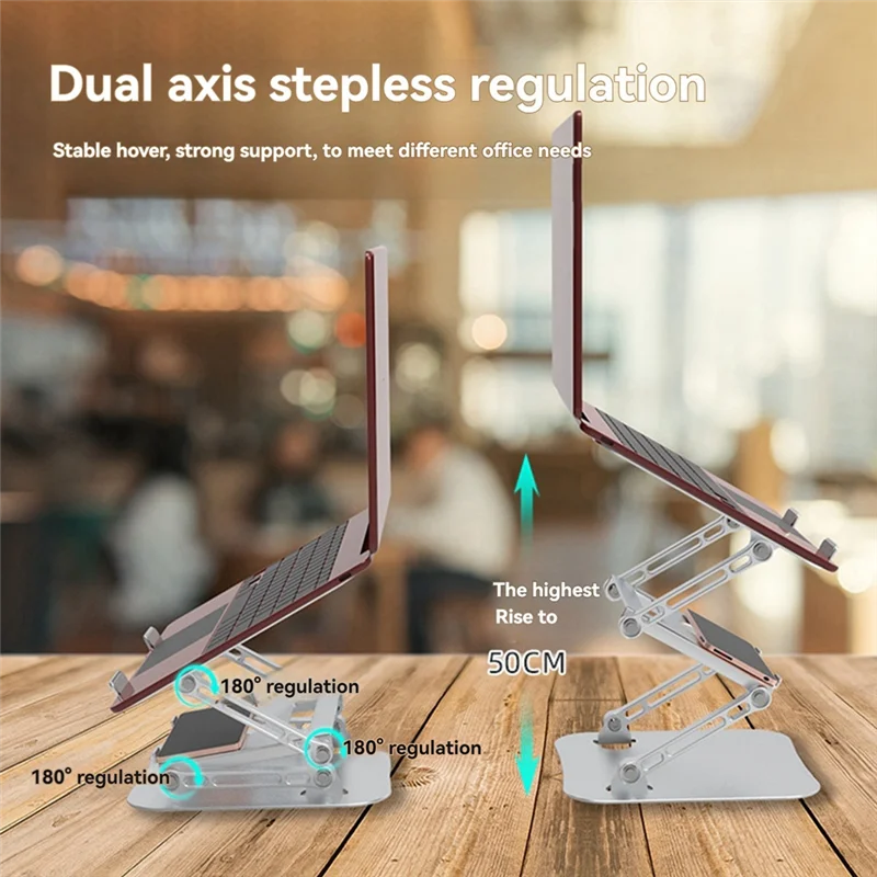 Support d'ordinateur Portable Double couche pliable pratique support d'ordinateur Portable Double couche pliable pour ordinateur Ipad Huawei argent