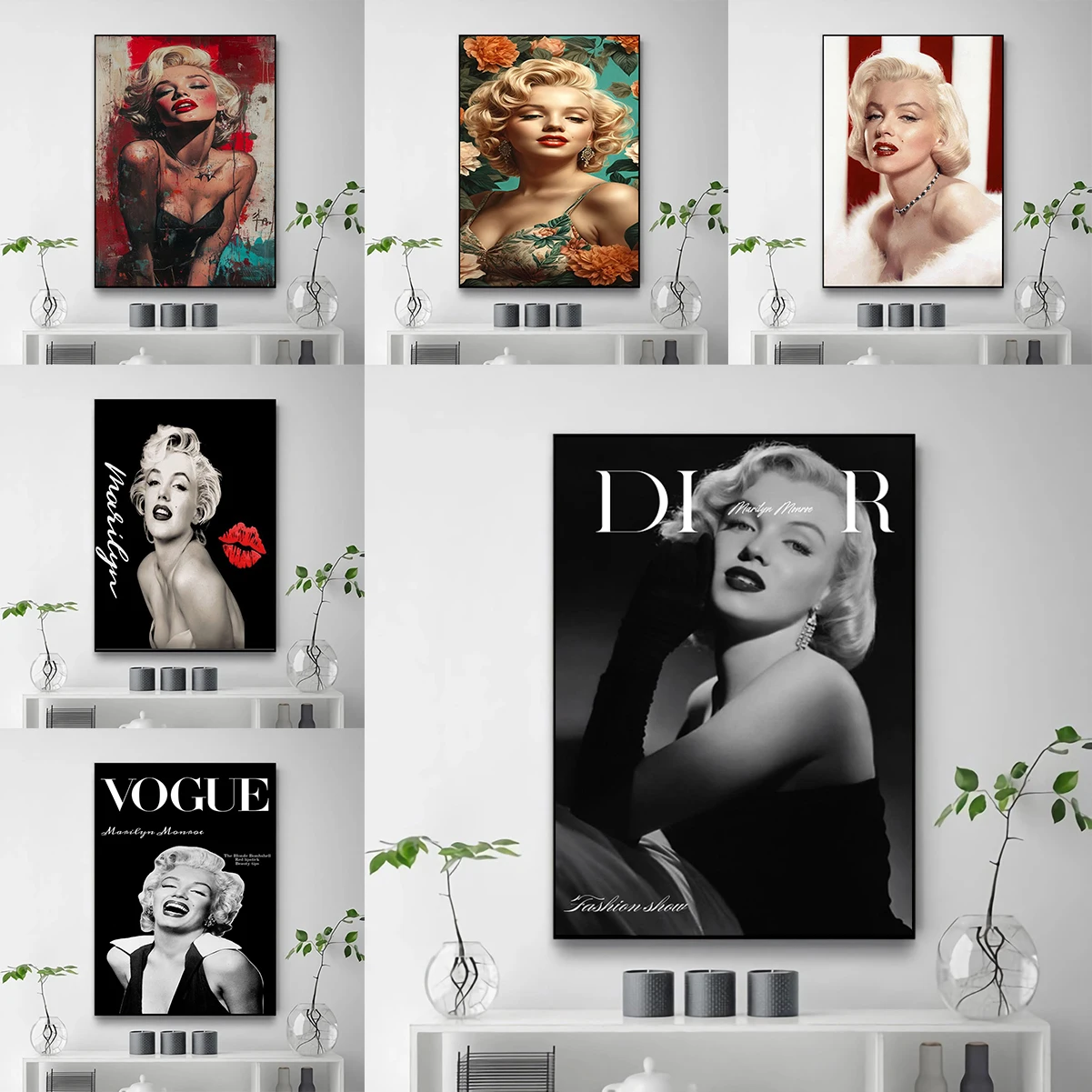 Elegant Marilyn Monroe Poster Tableau Decoration Mural Photo for Living Room Pictures Wall Decor Interior Posters Vintage Home