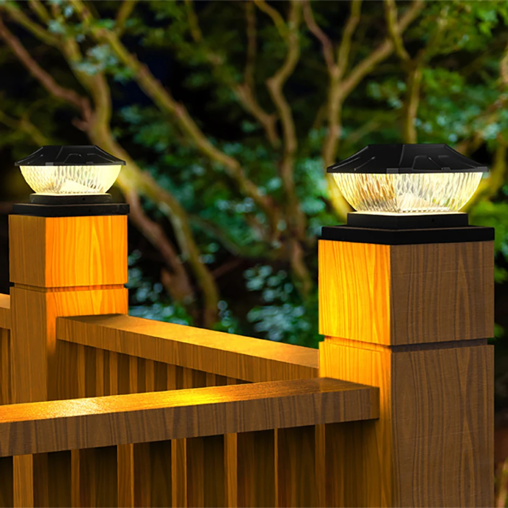 2 stücke LED Solar Post Lichter IP65 wasserdichte quadratische Säule Lampe solar betriebene Zaun Tor Straßen laterne für Garten Stigma Lampe