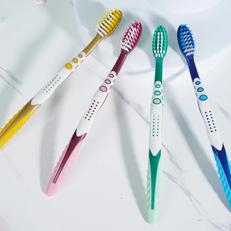 4pcs manual hard hair toothbrush for efficient oral cleaning, individually packaged for adults image 2