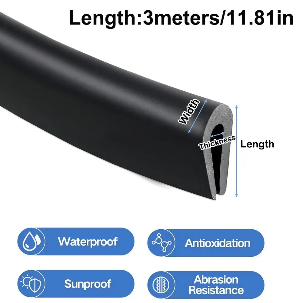 New Rubber Edge Trim Strip U Shape Black Door Edge Strip Guard Seal Table Corners