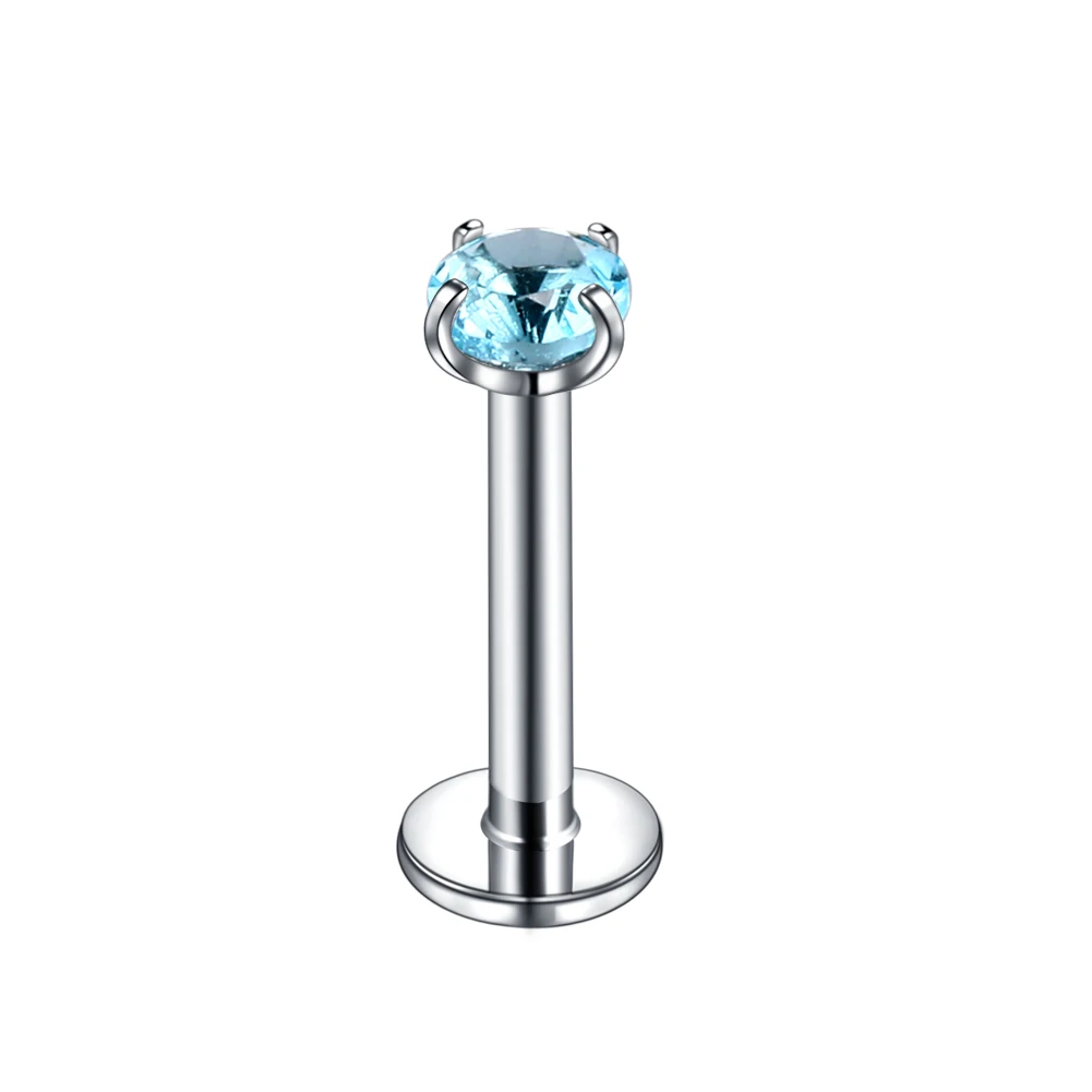 1Pc 316L Stainless Steel Lip Labret Piercing Internal Thread Monroe Lip Stud Helix Tragus Conch Piercing Cartilage Earrings 16G