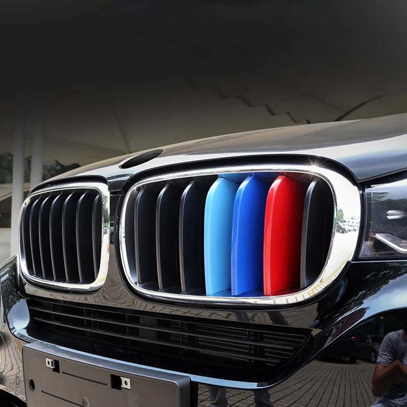 3-teilige Kühlergrill-Zierleiste für BMW X1 X2 X3 X4 X5 X6 X7 E84 F48 F49 F39 E83 F25 G01 F26 G02 E70 F15 E53 G05 E71 E72 F16 G06 G07 – Detail 1