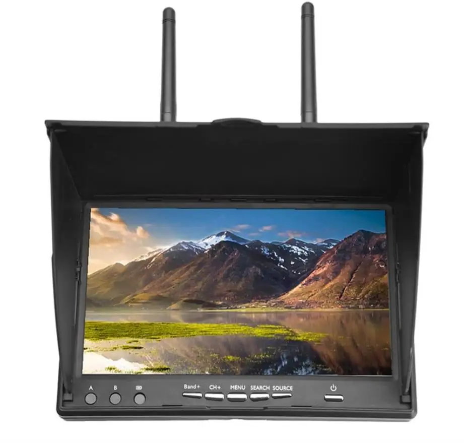 FPV LCD5802D 5802 5.8G 40CH 7-calowy monitor FPV z wbudowanym rejestratorem DVR i baterią do drona FPV, multicoptera, części do quadcoptera RC