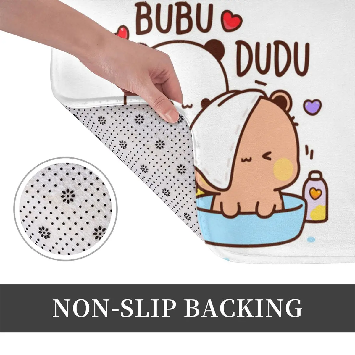 Bath Mat for Shower Home Decor Bubu Dudu Floor Mat Panda and Bear Love Story Retro Toilet Mat Quick Dry Anti Slip Bathroom Mats