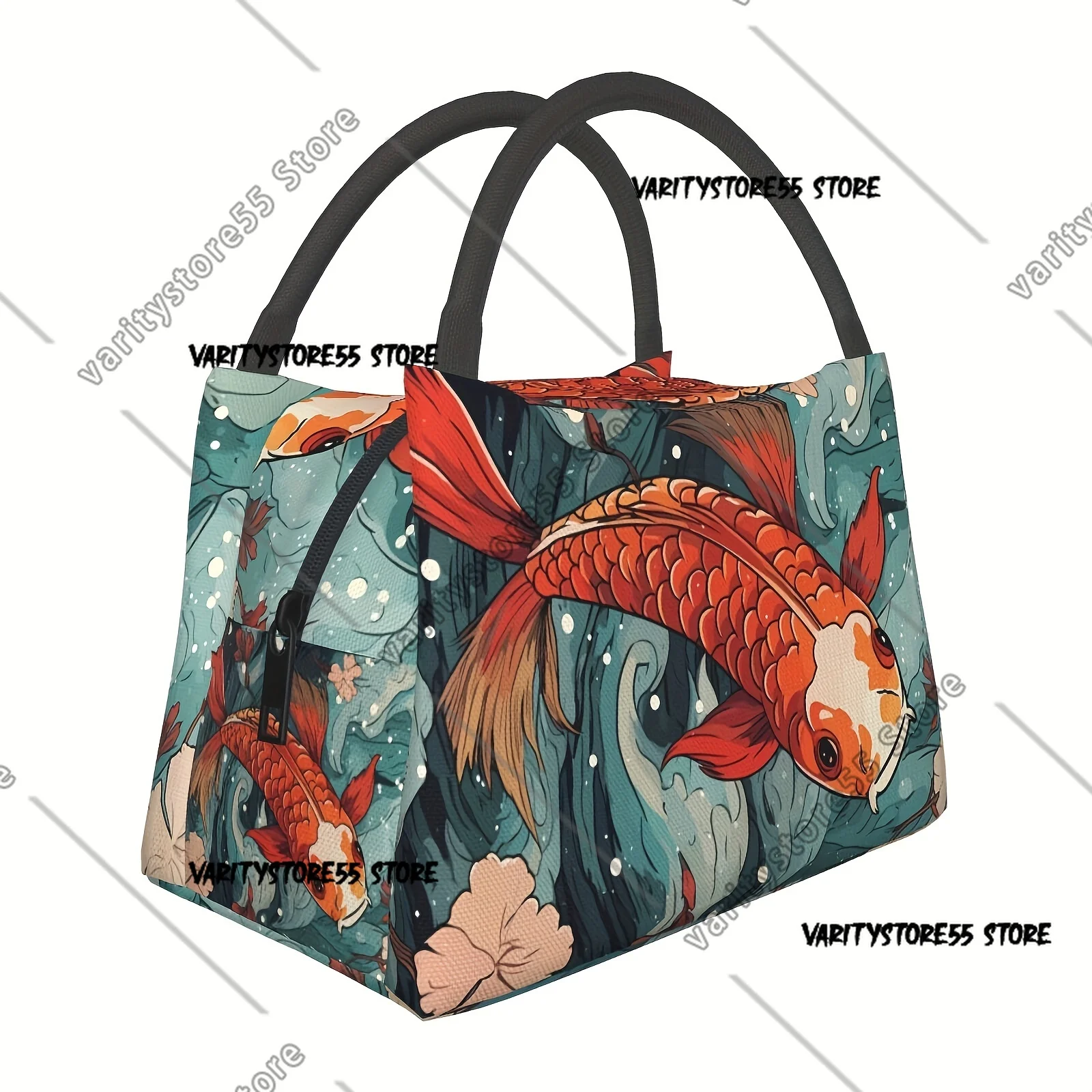 

Яркие сумки для обеда с рыбой кои, портативный холодильник, термосумка для обеда, работа, пикник для офиса, пикника, пляжа