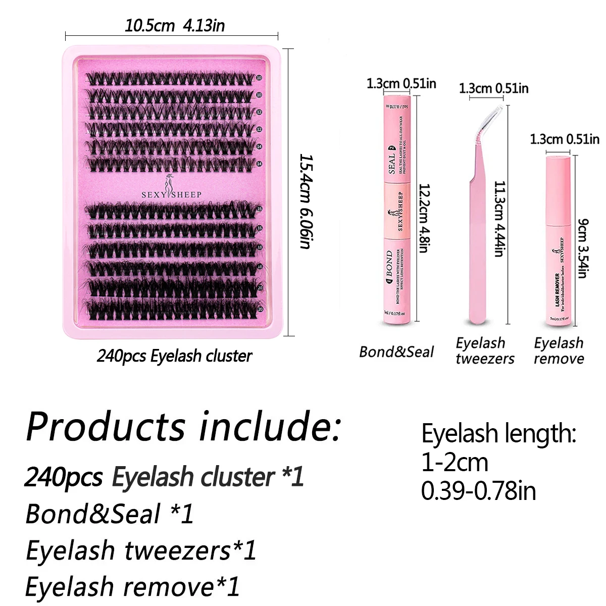 240pcs Diy Lash Extension Kit Thick Fluffy curl Individual Lashes with Lash Bond and Seal Lash Glue Remover and Lash Applicator image 2