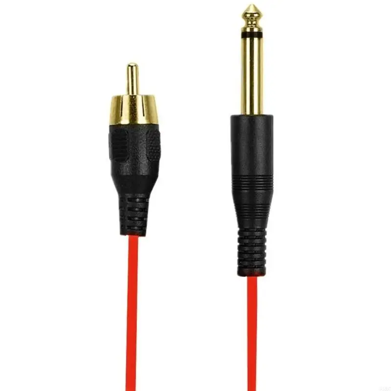 55kc وشم مقطع سلك 6.35mm مونو إلى RCA Connector Line Cable Soft-TPE 1.8m 5.9ft OD2.2 لآلة الوشم