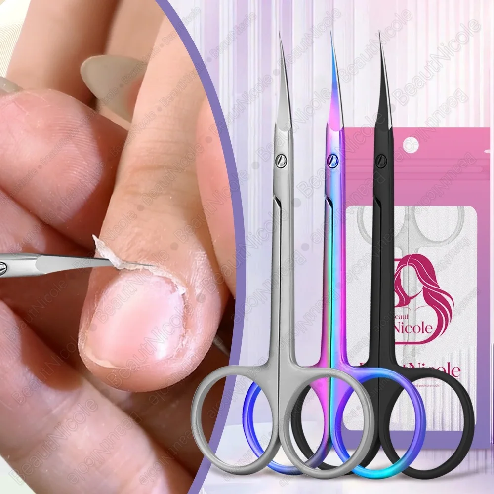 1Pcs Russian Cuticle Scissors Nipper Dead Skin Scissors Stainless Steel Manicure Tools Portable Exfoliating Nail Trimmer Clipper