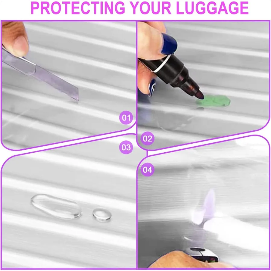 20 Inch Full Clear PVC Suitcase Cover Protectors for TSA Appd Travel Lage Protector Covers Set Transparent Lage Case Suitable f