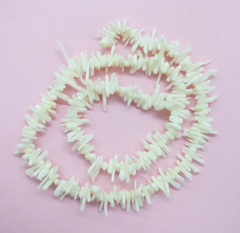 10PCS  Natural white Coral  Chip Loose Beads 15