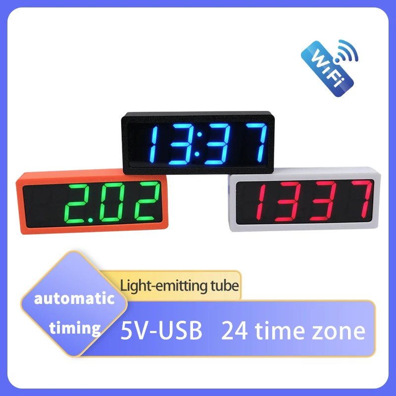 Digital tube clock wifi automatic time synchronization  calibration movement wifi time luminous electronic clock 5v usb