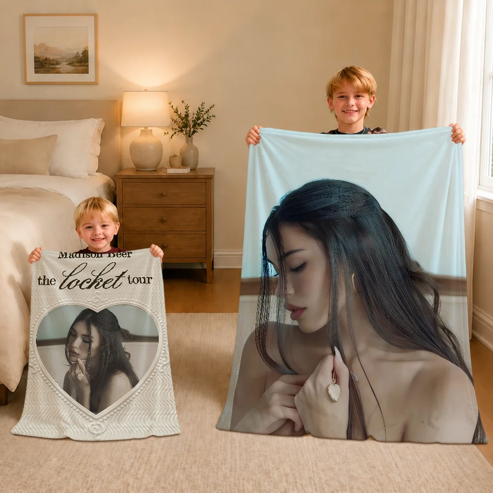 Singer M-Madison Beer Locket Blanket Warm Soft Plush Blanket For Sofa Living Room Nap Home Bedroom Travel Gift Flannel Pet Hogar