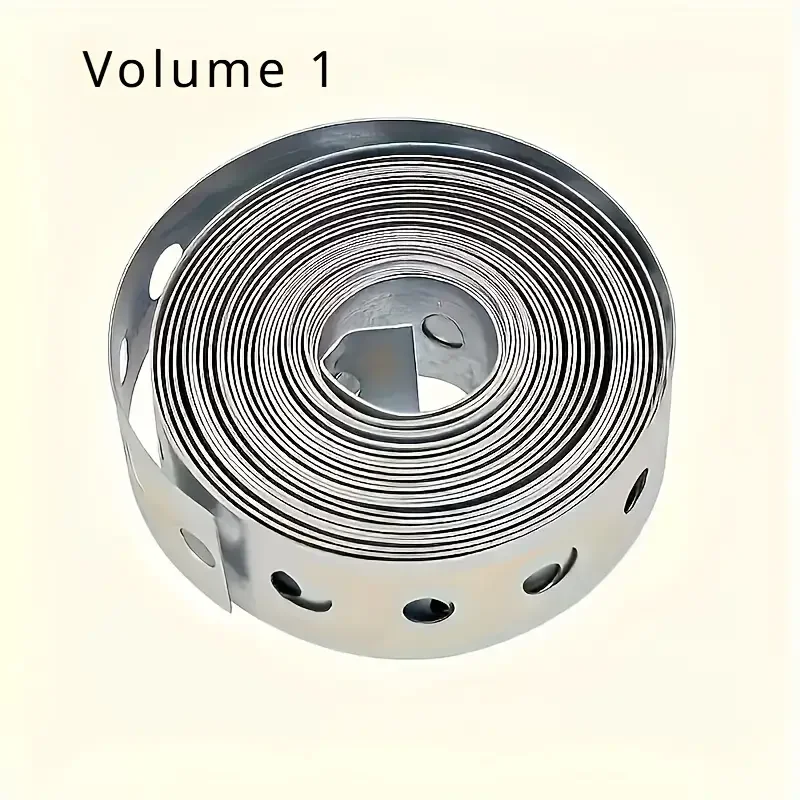 1 لفة من شريط الفولاذ المجلفن، شريط معدني مثقوب متعدد الوظائف مثقوب مسبقًا لدعم الأنابيب ومعالجة الصفائح المعدنية