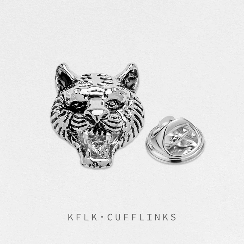 KFLK Fashion Tiger Brooch Pins Exquisite Brand Brooches For Women Mens Costumes Badge Brooch Jewelry Wholesale