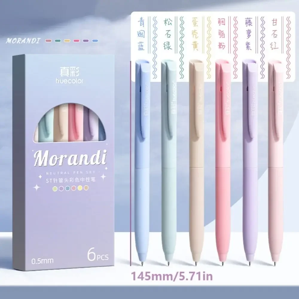 6 Farben/Set Farbgelstift 0,5mm ST-Spitze Kugelschreiber Schreibwerkzeug Farbige Tinte Unterschriftenstift Schülergeschenk Schreibwaren Schulbedarf – Detail 2
